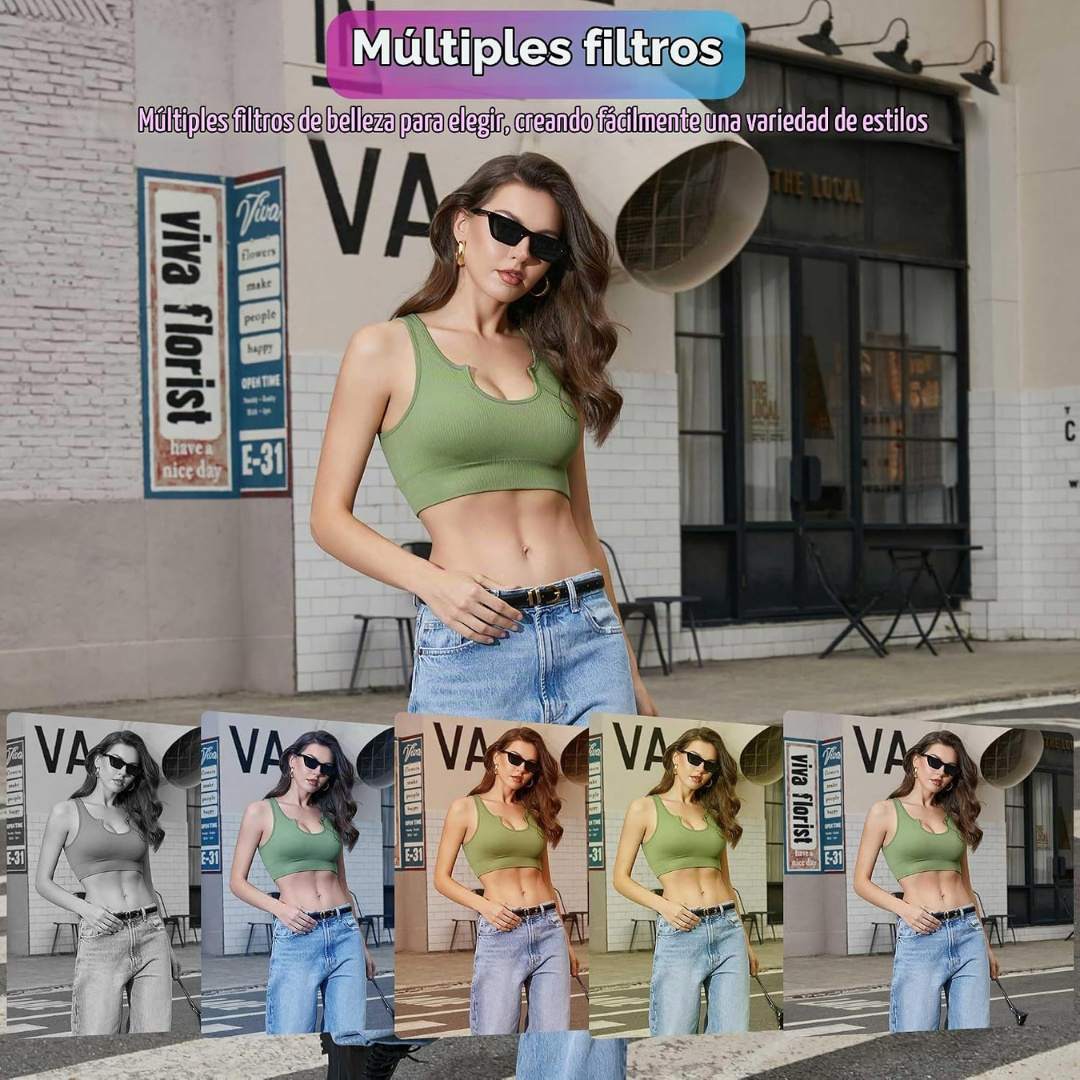Mini cámara digital, con selfie 180º y filtros